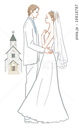 花嫁と花婿のイラスト素材 16818787 Pixta