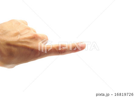 指をさす 男性の手の写真素材