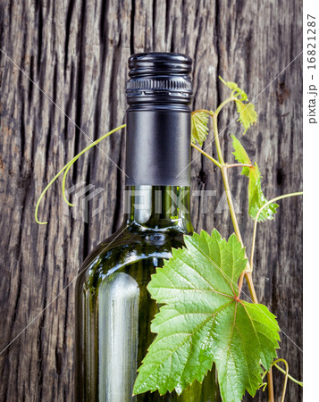 Wine bottle with vine and wine cork. Wine bottle with vine and wine cork. 16821287