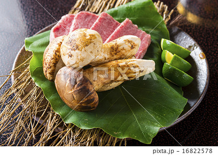 日本産松茸と和牛の焼き物 16822578