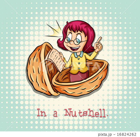 Girl In A Nutshell Idiomのイラスト素材