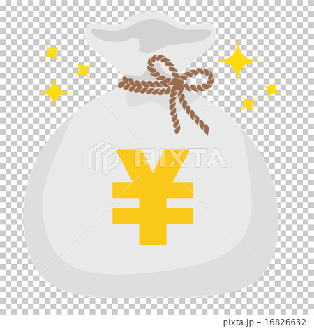 ¥マークのお金の袋,グレー ¥マークのお金の袋,グレー 16826632