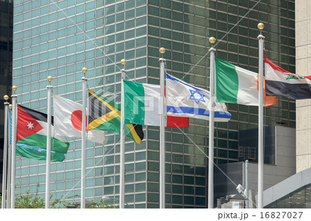 flags outside united nations building in new york flags outside united nations building in new york 16827027