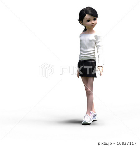 ニットセーターを着た女性 デフォルメ Perming 3dcgイラスト素材のイラスト素材