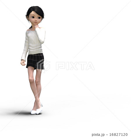 ニットセーターを着た女性 デフォルメ Perming 3dcgイラスト素材のイラスト素材 1671