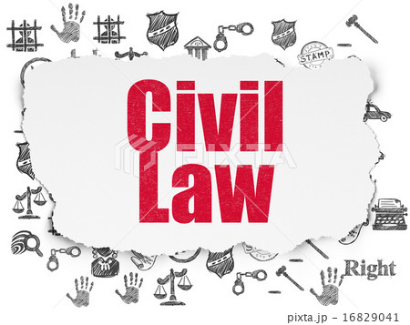 Law concept: Civil Law on Torn Paper background Law concept: Civil Law on Torn Paper background 16829041