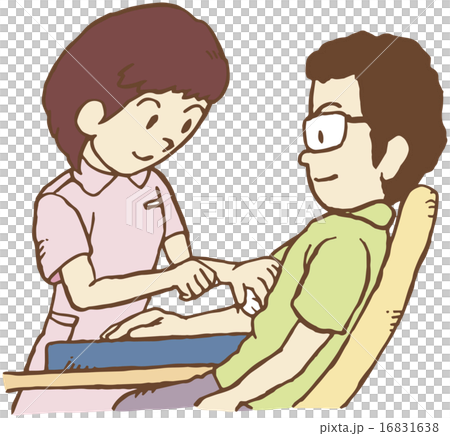 献血を受ける男性のイラスト素材