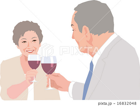 ワインで乾杯するアクティブシニアカップル ワインで乾杯するアクティブシニアカップル 16832048