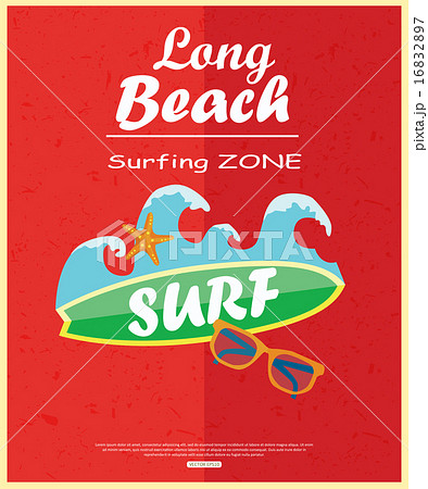 Retro surfing typographical poster with place for text for your design.  16832897