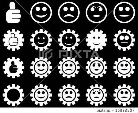 Settings and Smile Gears Icons Settings and Smile Gears Icons 16833507