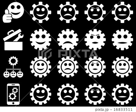 Tools and Smile Gears Icons Tools and Smile Gears Icons 16833511