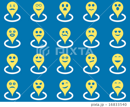 Smiled location icons Smiled location icons 16833540