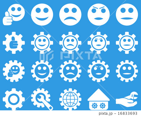Settings and Smile Gears Icons Settings and Smile Gears Icons 16833693