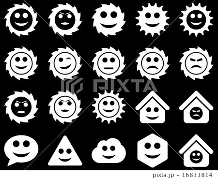 Tools, gears, smiles, emotions icons Tools, gears, smiles, emotions icons 16833814