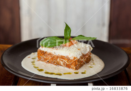 Lasagna with meat and spinach. 16833876