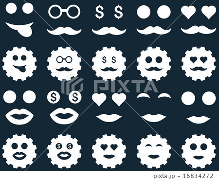 Gear and emotion icons 16834272