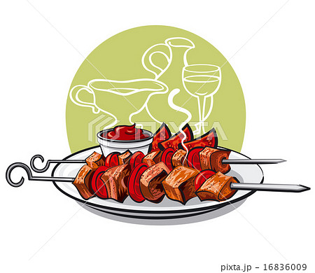 grilled meat kebab 16836009