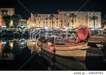 Small wooden fishing boats moored in Ajaccio Small wooden fishing boats moored in Ajaccio 16836465