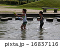 水遊びをする姉弟 16837116