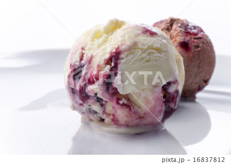 Cherry chocolate vanilla ice cream 16837812