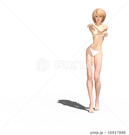 白い水着の女性 perming 3DCG イラスト素材 白い水着の女性 perming 3DCG イラスト素材 16837886