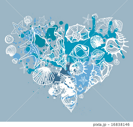 Heart of shells. Hand drawn 16838146