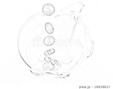 glass piggy bank and falling coins glass piggy bank and falling coins 16838637