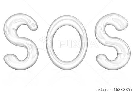 3d red text "sos" 16838855