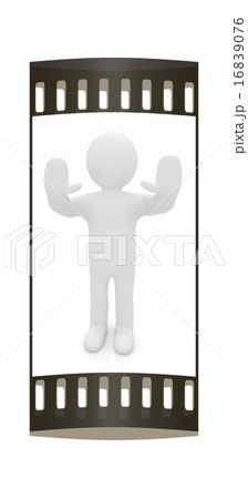 3d man. Ban, veto, warning concept. The film strip 16839076