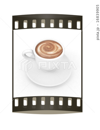 mug on a white. The film strip 16839905