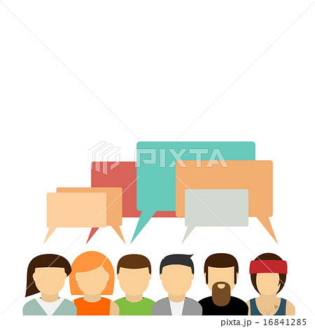 Icons group of people with speech bubbles. Icons group of people with speech bubbles. 16841285