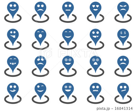 Smiled location icons Smiled location icons 16841314