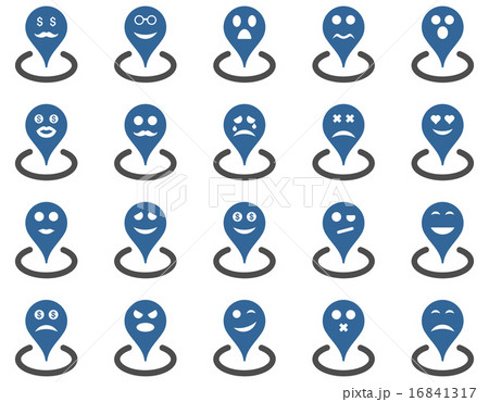 Smiled location icons Smiled location icons 16841317