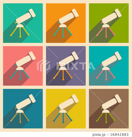 Flat with shadow concept and mobile application telescope 16842883