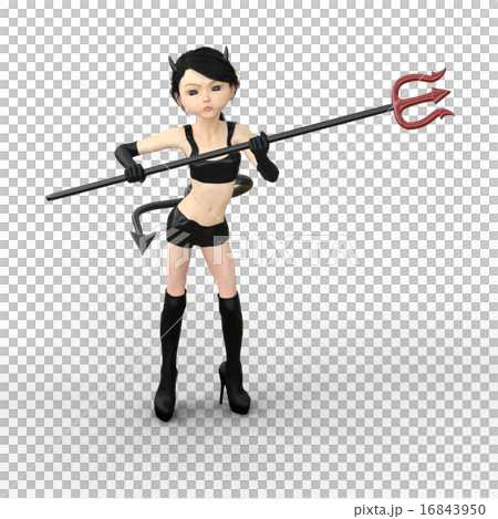 可愛い悪魔　デフォルメ　　perming 3DCGイラスト素材 16843950
