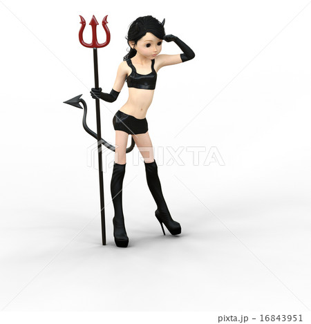 可愛い悪魔　デフォルメ　　perming 3DCGイラスト素材 16843951