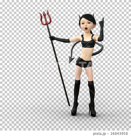 可愛い悪魔　デフォルメ　　perming 3DCGイラスト素材 16843958