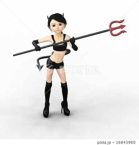可愛い悪魔　デフォルメ　　perming 3DCGイラスト素材 16843960