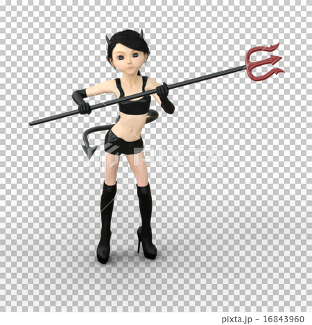 可愛い悪魔　デフォルメ　　perming 3DCGイラスト素材 16843960