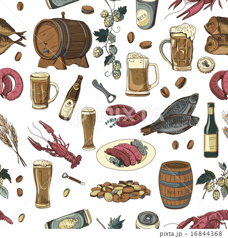 Colored  beer hand drawing pattern 16844368