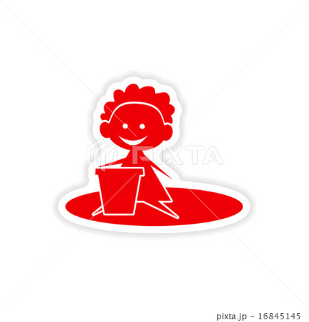 icon sticker realistic design on paper baby sand icon sticker realistic design on paper baby sand 16845145