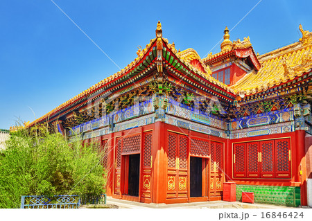 Beautiful View of Yonghegong Lama Temple.Beijing 16846424
