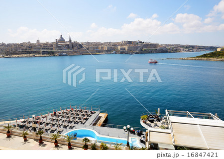 The view on Valletta and cruise yacht 16847421