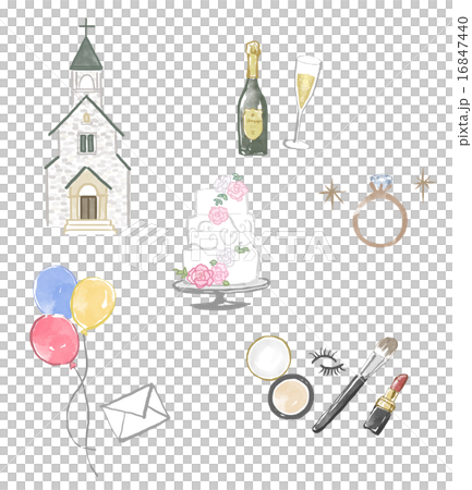 ウエディングモチーフのイラスト素材