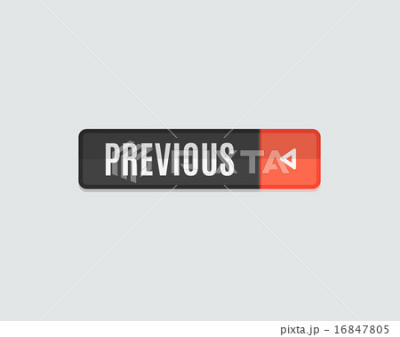 Previous web button flat design, back 16847805