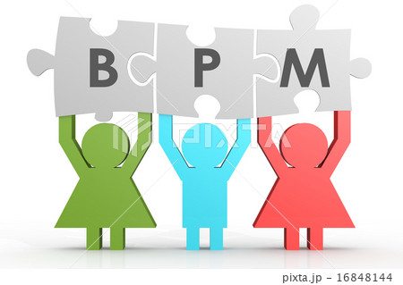 BPM - Business Process Management puzzle in a line 16848144