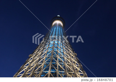 東京スカイツリーライトアップ下から１ 16848701