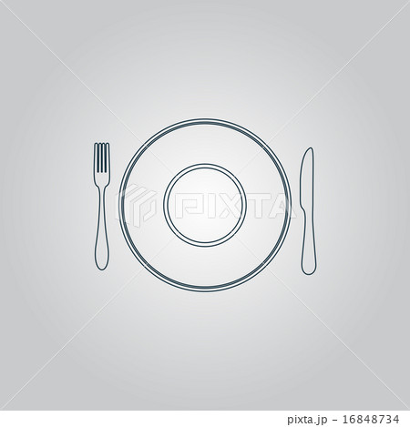 Plate dish with fork and knife Plate dish with fork and knife 16848734