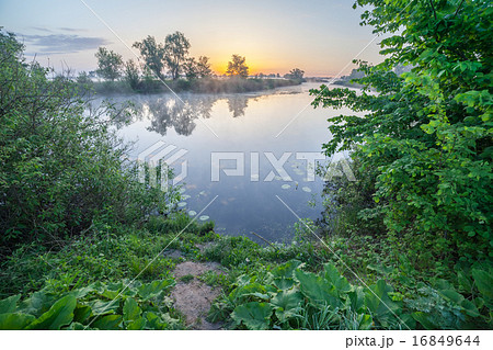 Colourful sunset on the river 16849644