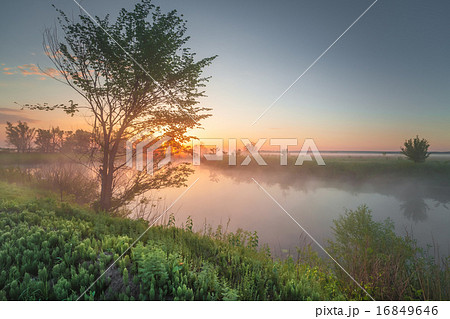 Colourful sunset on the river 16849646